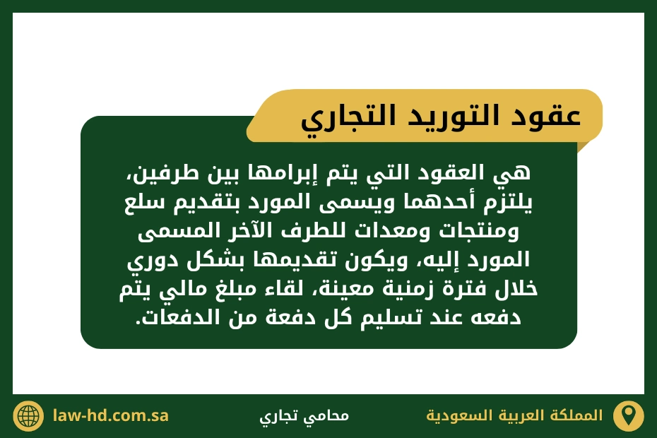 ماهي عقود التوريد التجاري