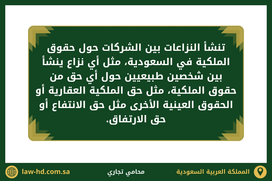 نزاعات الشركات حول حقوق الملكية السعودية