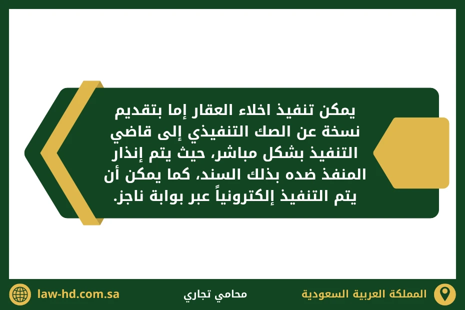 دعوى اخلاء عقار وتسليمه في السعودية 