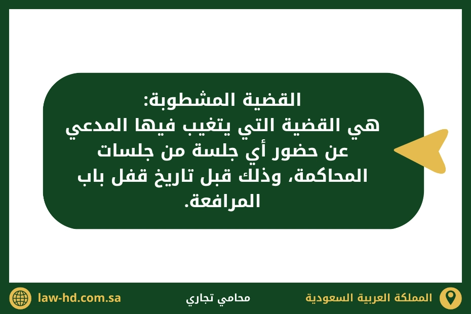 اعادة نظر دعوى تجارية مشطوبة في السعودية