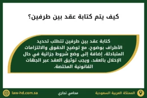 كيف يتم كتابة عقد بين طرفين